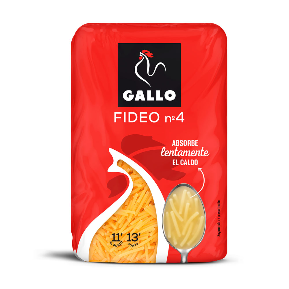 Fideo 4 Gallo 450Gr | Chef Fruit