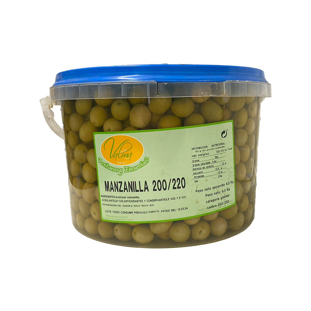 Aceituna Verde Manzanilla Cubo C/H 4.5Kg | Chef Fruit