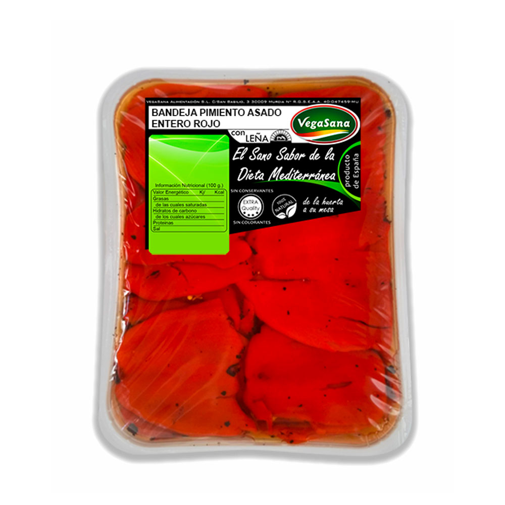 Pimiento Rojo Asado Entero Pelado 300Grs Vegasana | Chef Fruit